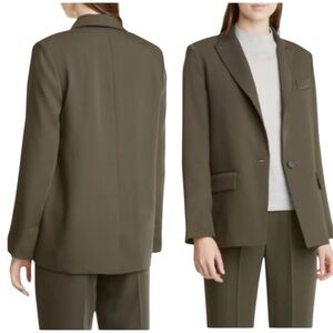 Vince Boyfriend one button Blazer in Laurel Olive Green fully lined | size 12